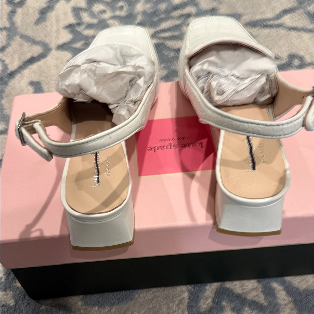 Kate Spade white Croc-Embossed Loafers - Picture 4 of 6